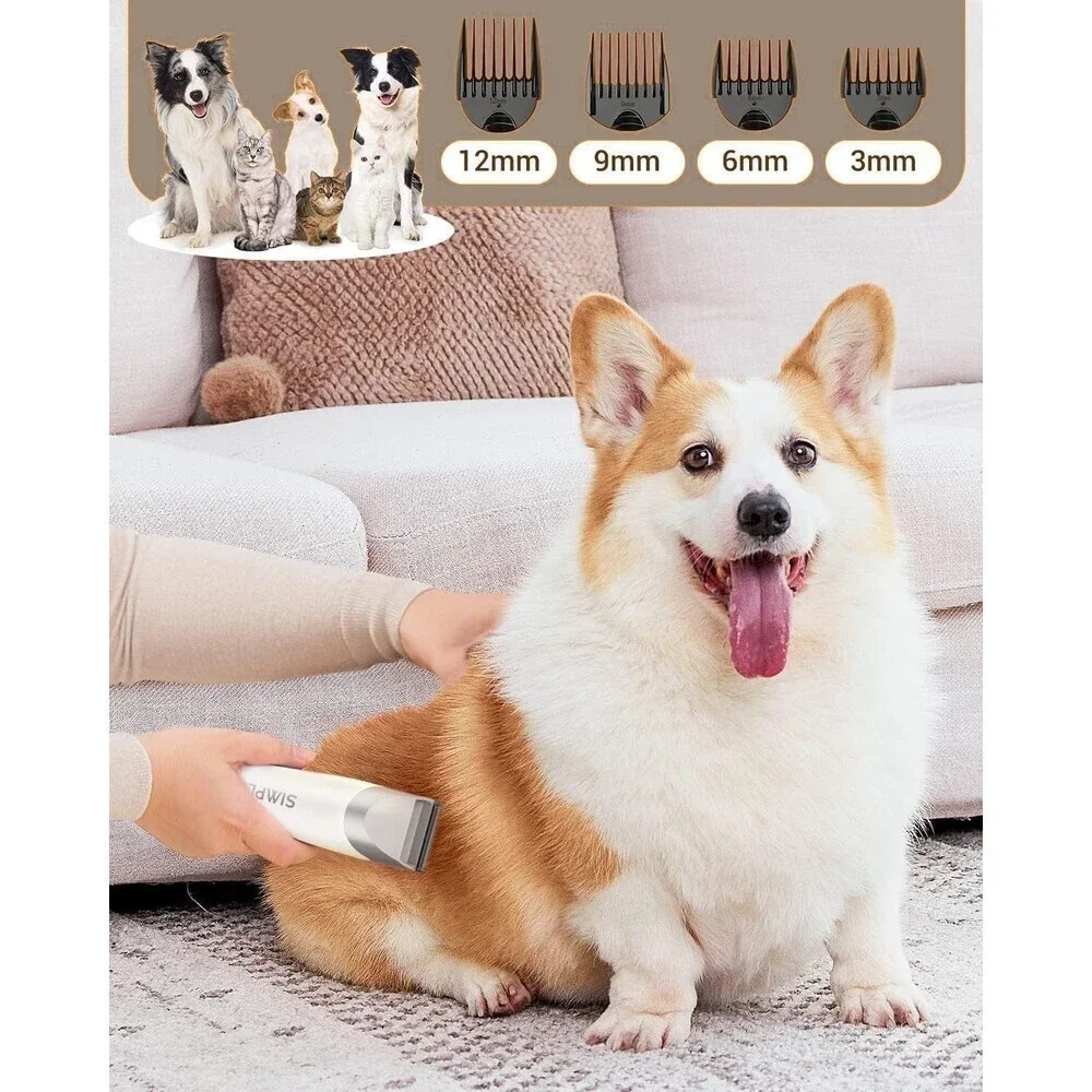 Dog Vacuum Grooming Kit for Shedding: Professional Hair Clippers Off-White NEW